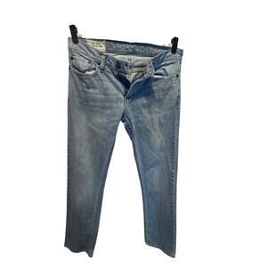 Y2K Hollister Slim Straight Jeans Mens 31x32 Light Wash Blue Denim Distressed